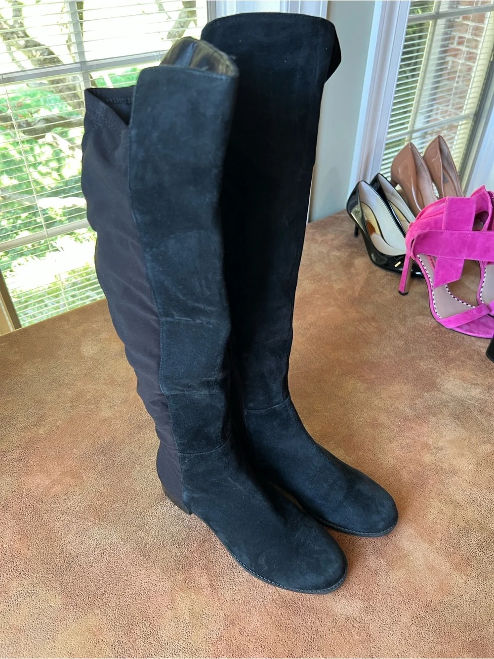 Marc Fisher Black Suede Over-the-Knee Boots size 6.5